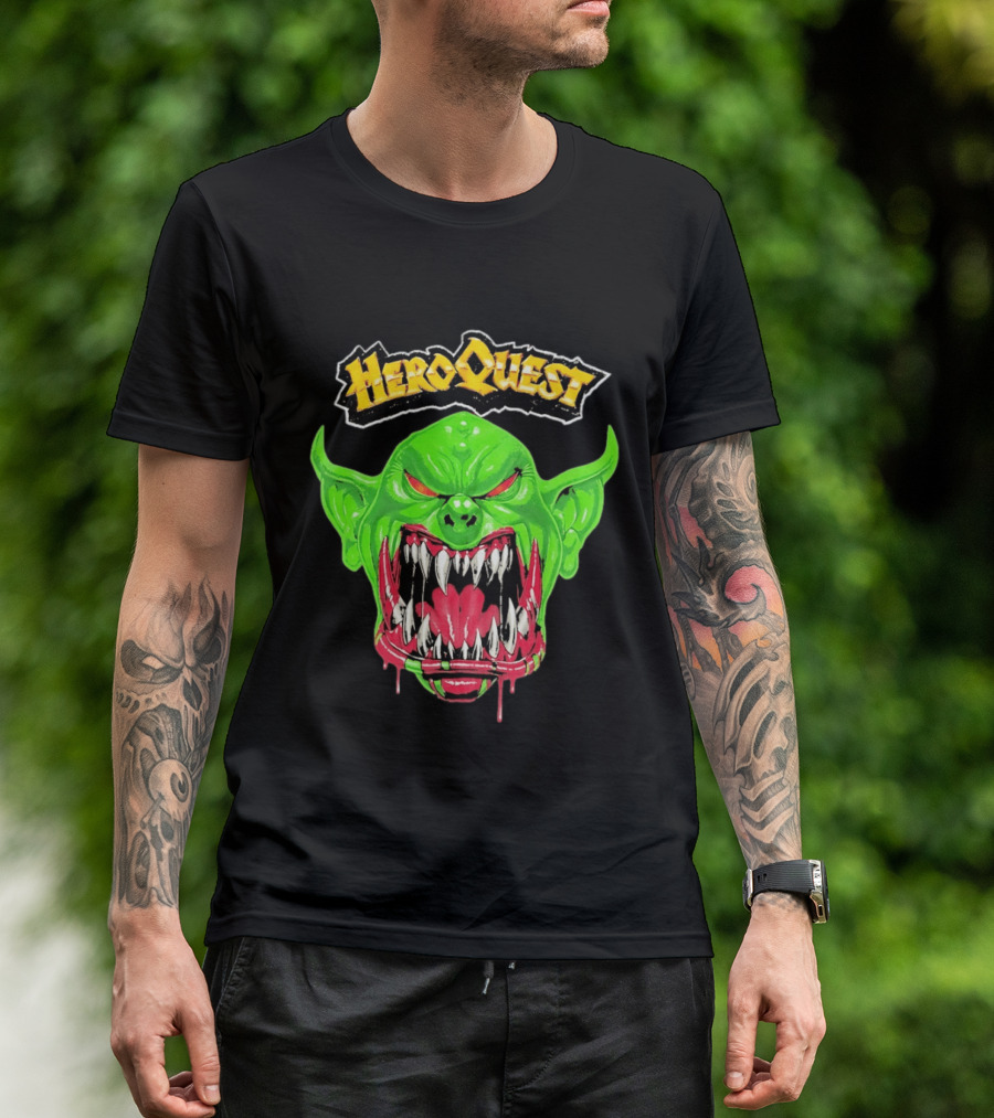HeroQuest Orc Monster Face Graphic Iconic Fantasy Game T-Shirt