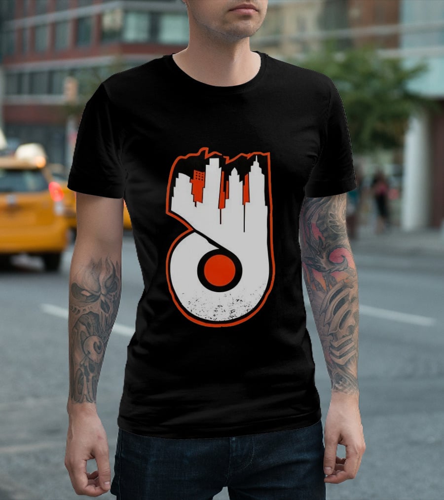 Philadelphia Flyers Skyline Emblem With Cityscape T-Shirt