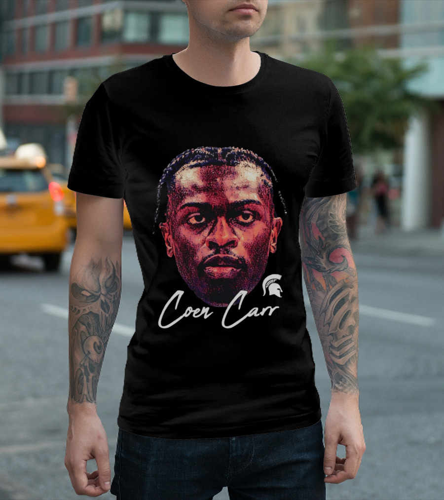 Coen Carr Michigan State Spartans Basketball Big Head T-Shirt