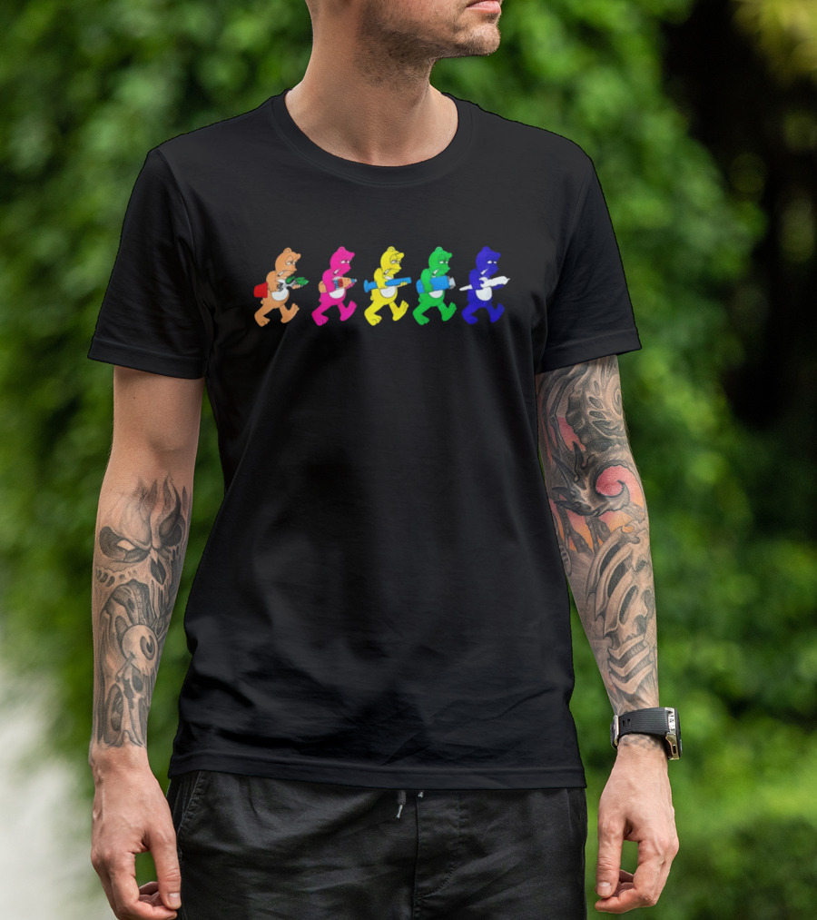 Colorful Cartoon Bears With Vibrant Smoking Accessories T-Shirt