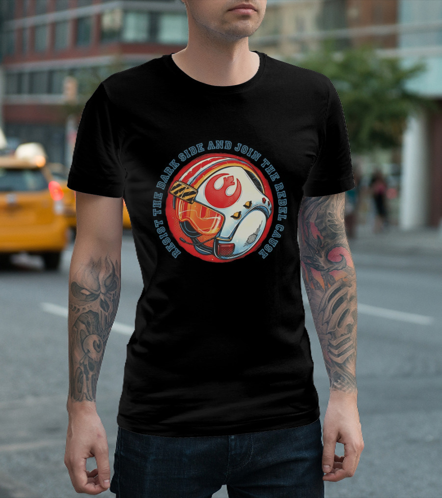 Resist The Dark Side And Join The Rebel Cause Starfighter Helmet T-Shirt