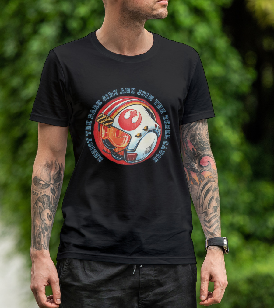 Resist The Dark Side And Join The Rebel Cause Starfighter Helmet T-Shirt