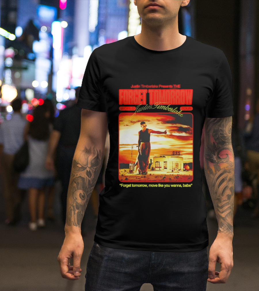 Forget Tomorrow World Tour Justin Timberlake Gas Station Scene T-Shirt