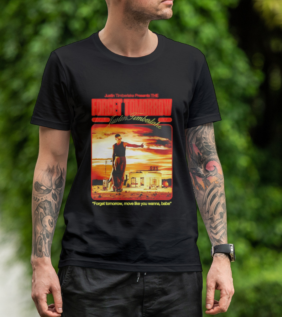 Forget Tomorrow World Tour Justin Timberlake Gas Station Scene T-Shirt