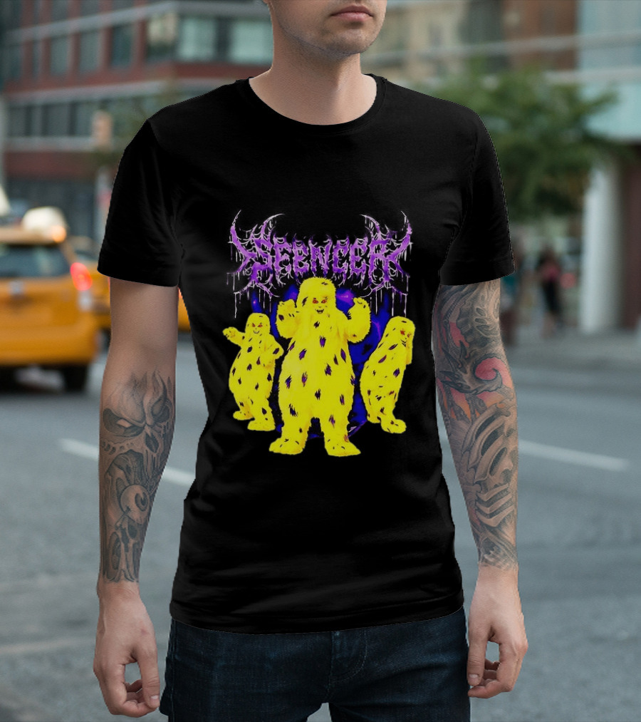 Spencer Death Metal Yeti Trio Purple Smoke Dripping T-Shirt