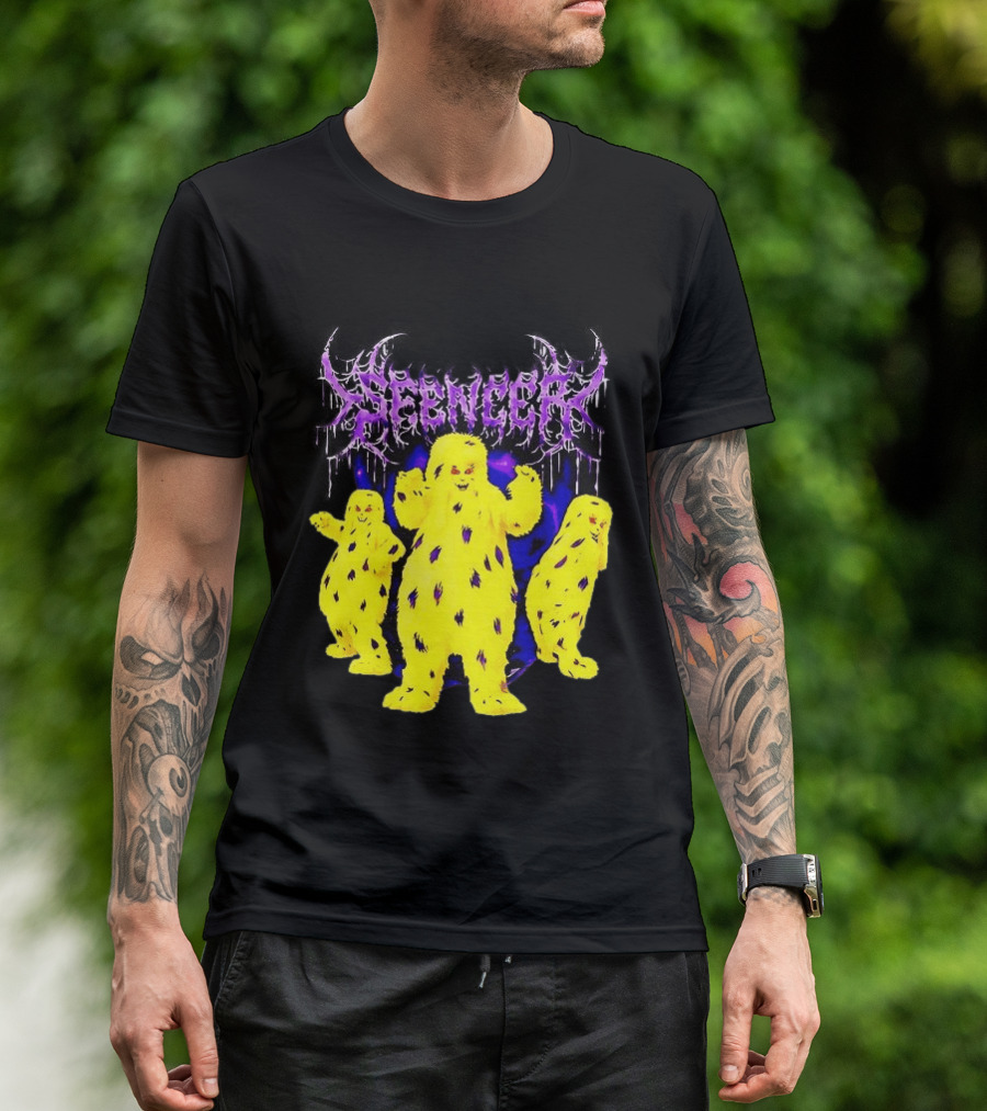 Spencer Death Metal Yeti Trio Purple Smoke Dripping T-Shirt