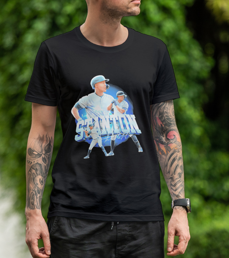 Giancarlo Stanton New York Yankees Baseball Collage T-Shirt