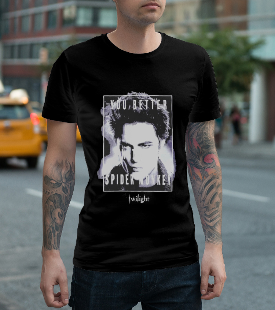 The Twilight Saga You Better Hold On Tight Spider Monkey Edward T-Shirt