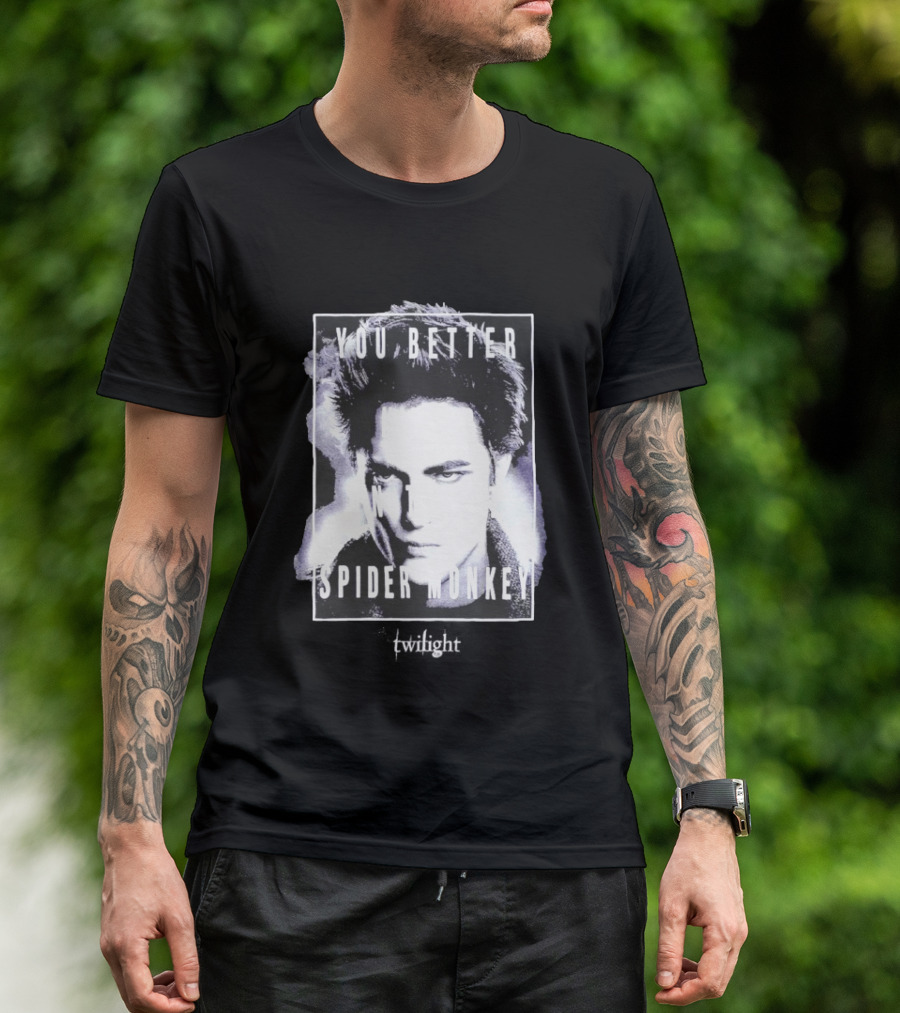 The Twilight Saga You Better Hold On Tight Spider Monkey Edward T-Shirt