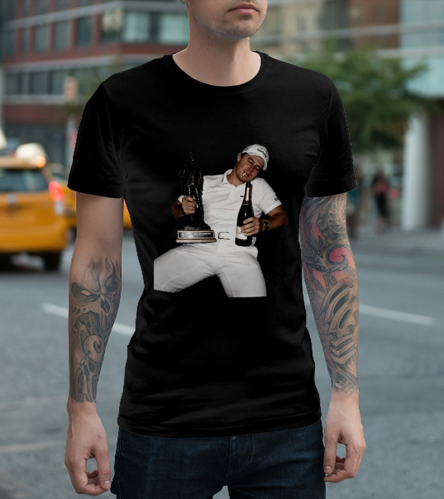 Matt Fitzpatrick Sleeping With Trophy And Wine T-Shirt