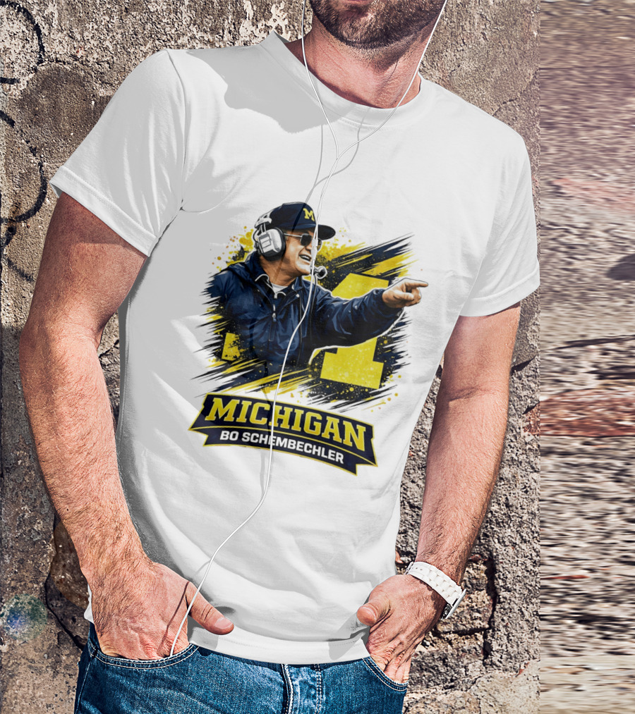 Bo Schembechler Michigan Wolverines Coach Iconic M Football T-Shirt