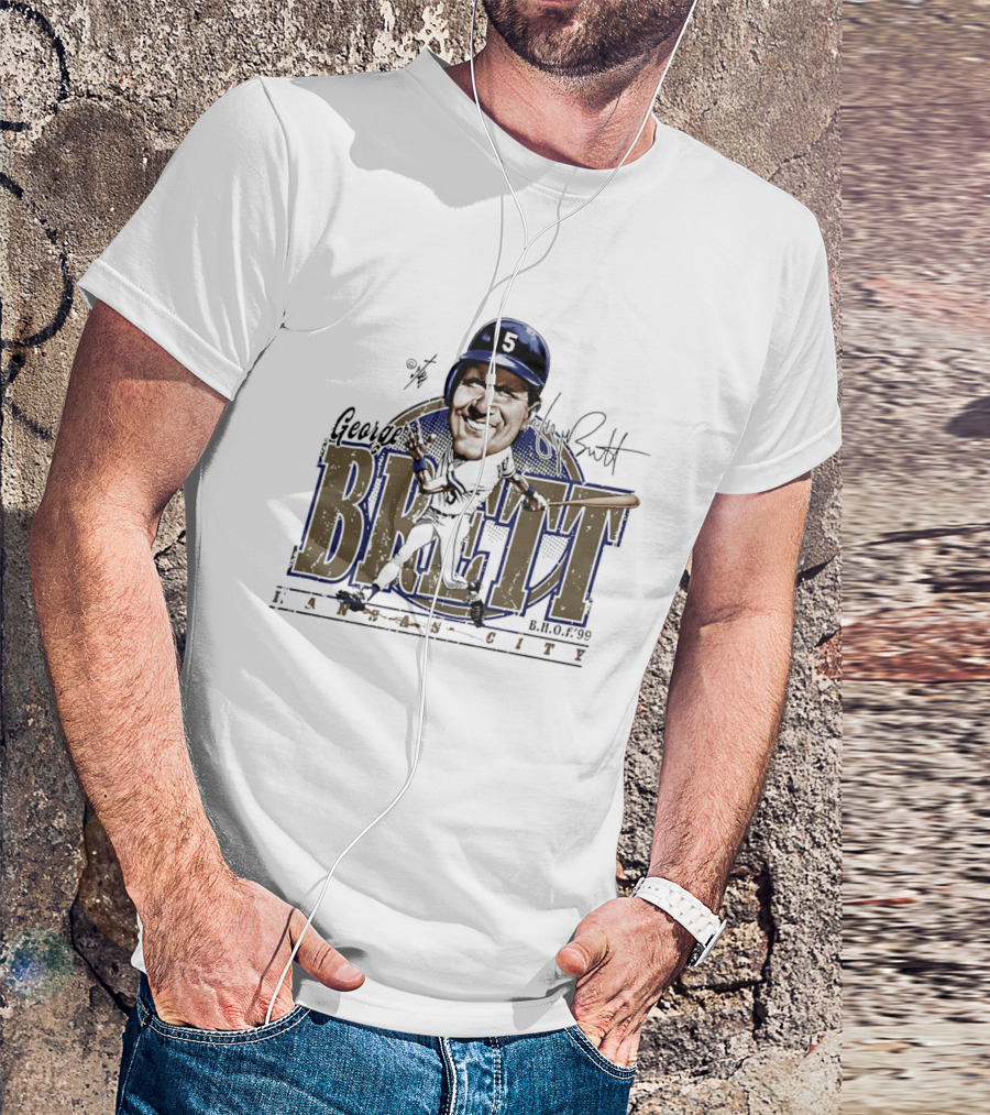 George Brett Kansas City Royals H.O.F. 1999 Bruce Stark T-Shirt