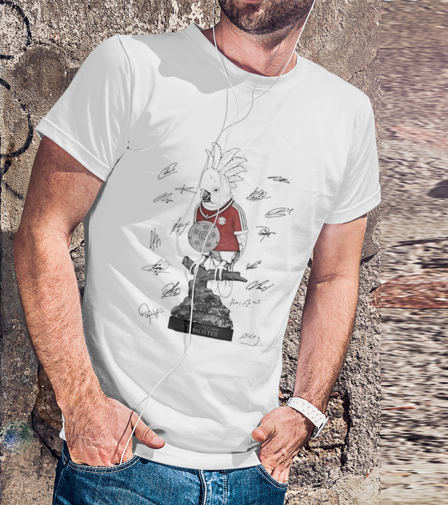 Kafer Parrot Bayern Munich Fc Bundesliga 35 Deutscher Meister Signatures T-Shirt