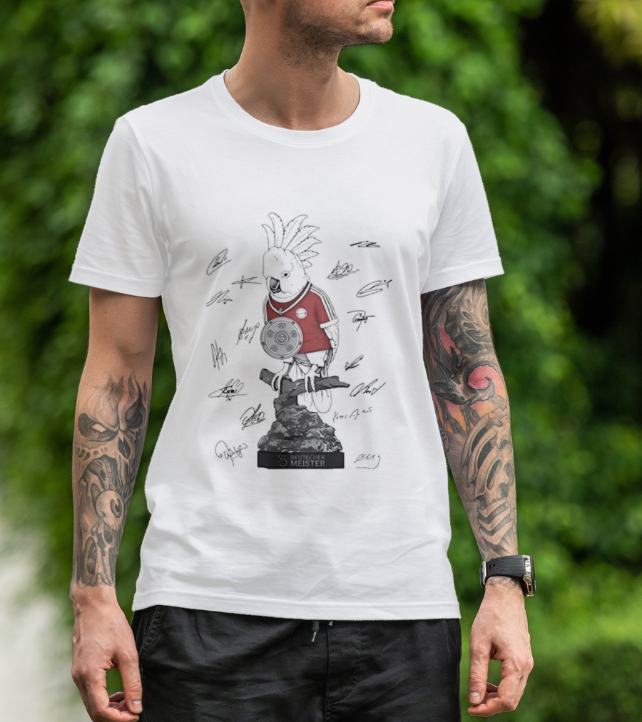 Kafer Parrot Bayern Munich Fc Bundesliga 35 Deutscher Meister Signatures T-Shirt