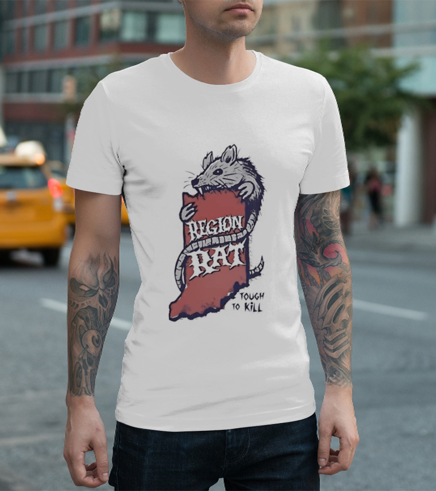 Region Rat Indiana State Map Tough To Kill T-Shirt