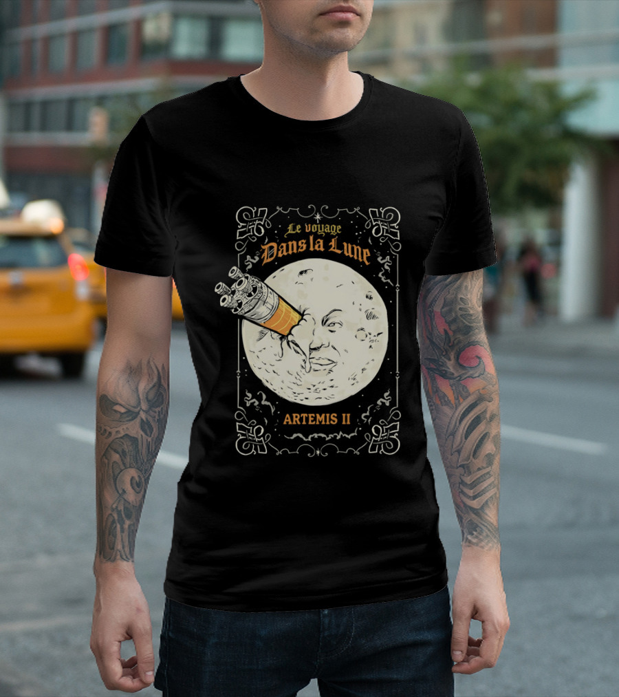 Le Voyage Dans La Lune Artemis II Moon Exploration T-Shirt