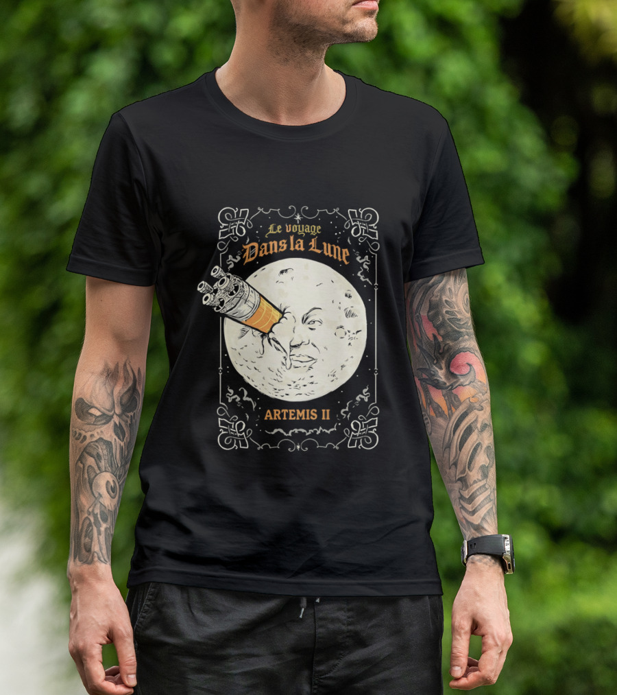 Le Voyage Dans La Lune Artemis II Moon Exploration T-Shirt