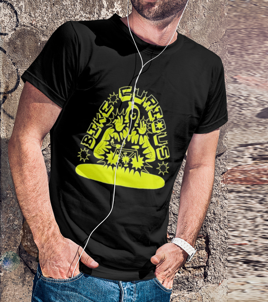 Bike Curious Wizardry Yellow Robe Starburst Biker T-Shirt