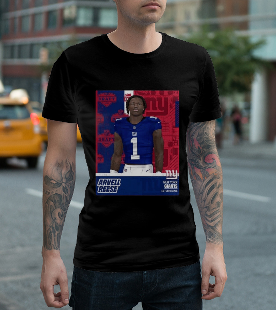 2026 Draft New York Giants Arvell Reese Round 1 Pick 5 LB Ohio State T-Shirt