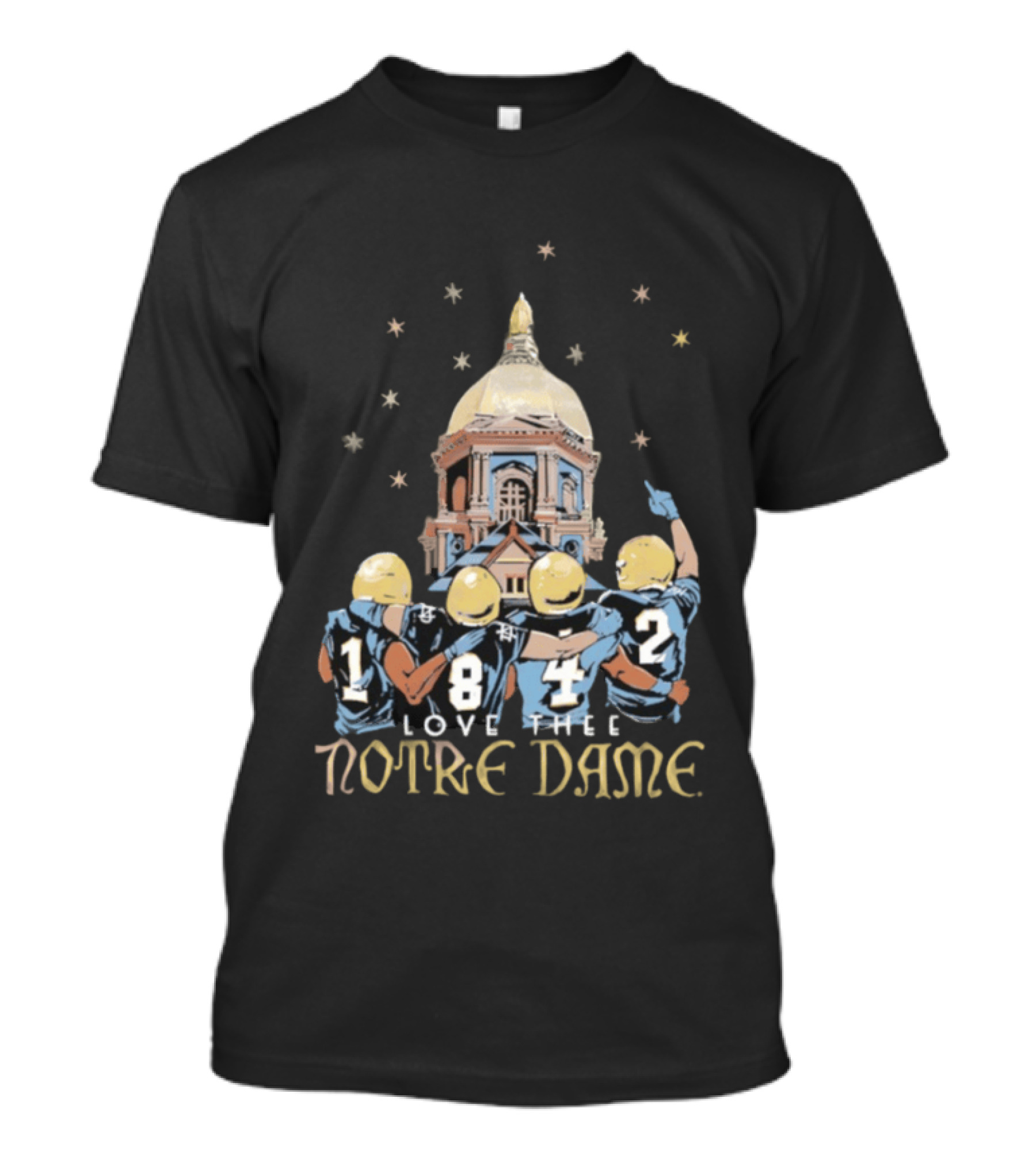 Notre Dame Fighting Irish Love Thee Notre Dame 2026 Football Team Dome Stars T-Shirt