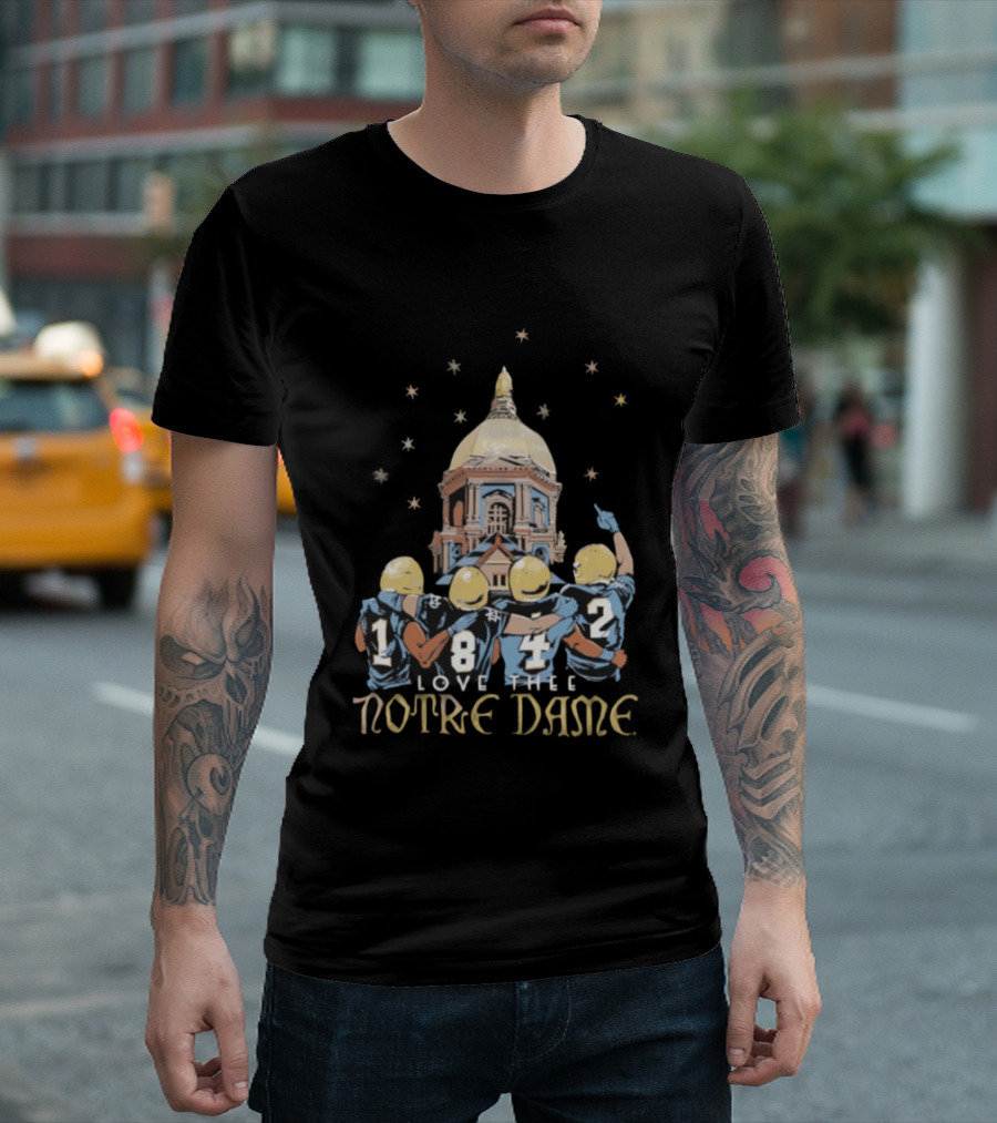 Notre Dame Fighting Irish Love Thee Notre Dame 2026 Football Team Dome Stars T-Shirt