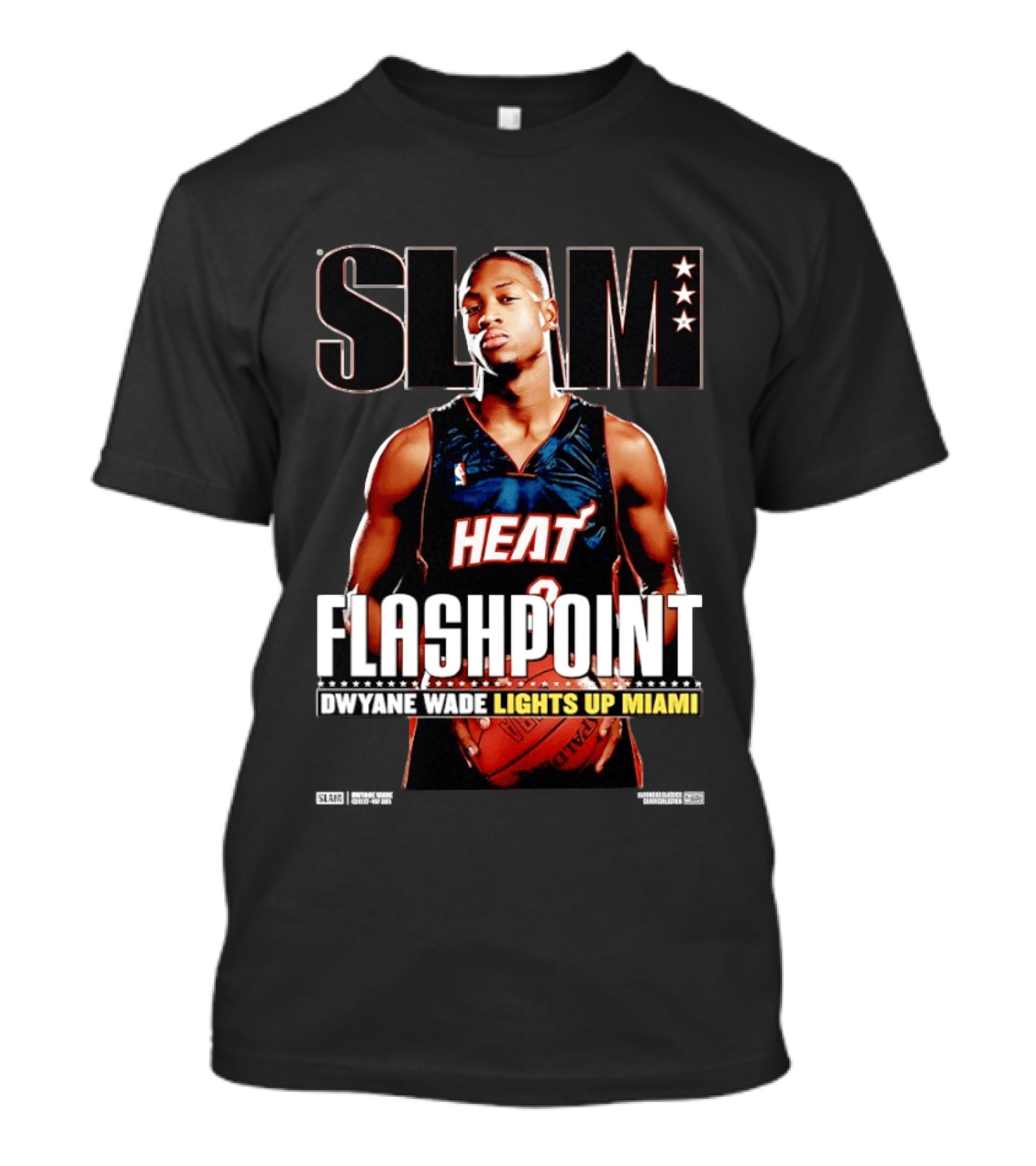 Slam Dwyane Wade Flashpoint Lights Up Miami Heat NBA T-Shirt