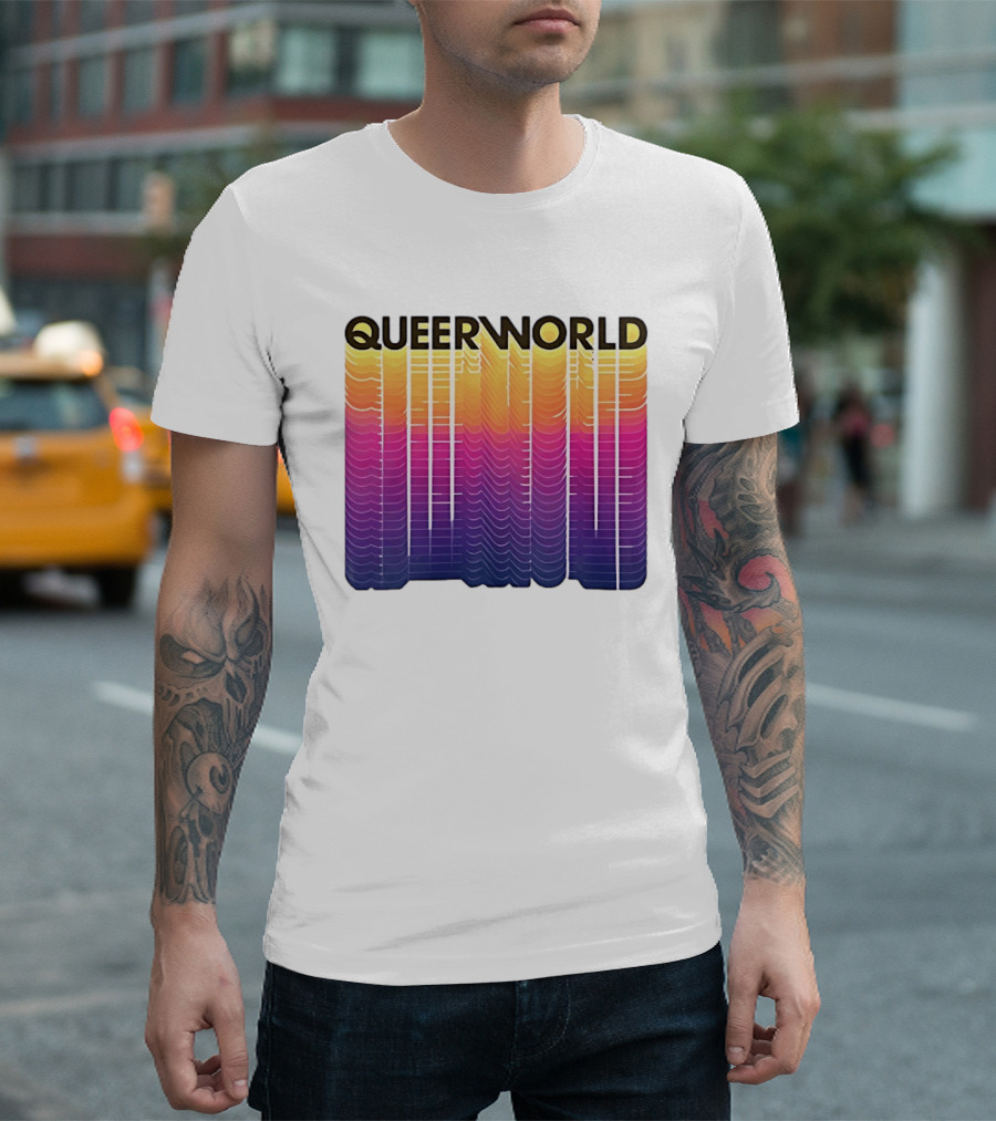 Eternity Queerworld Vibrant Gradient Lines T-Shirt