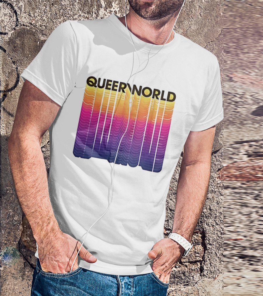 Eternity Queerworld Vibrant Gradient Lines T-Shirt