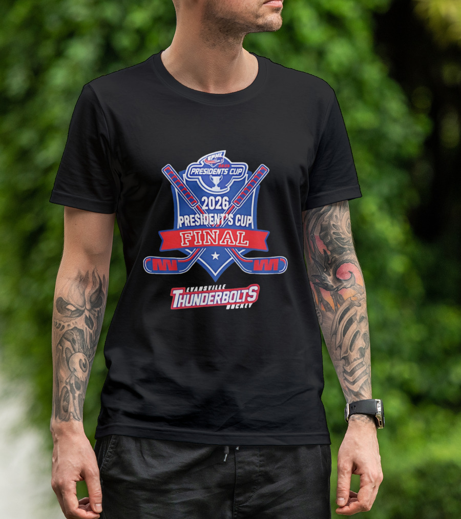 Evansville Thunderbolts Hockey 2026 SPHL Presidents Cup Final T-Shirt