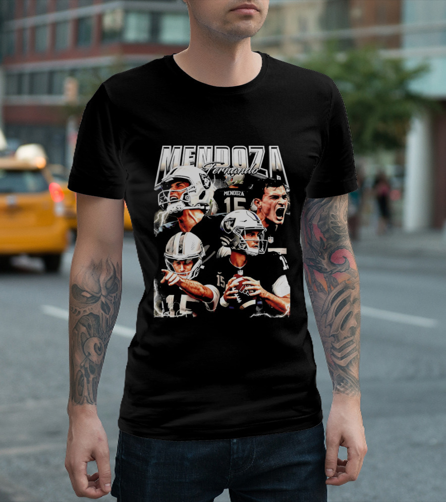 Fernando Mendoza Raiders 15 Retro 90s Bootleg T-Shirt
