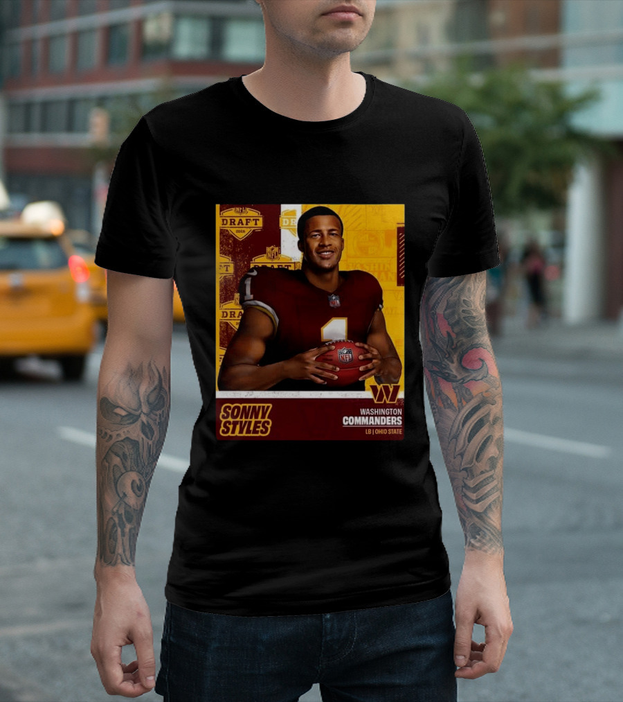 Sonny Styles Washington Commanders NFL Draft 2026 Ohio State Linebacker T-Shirt