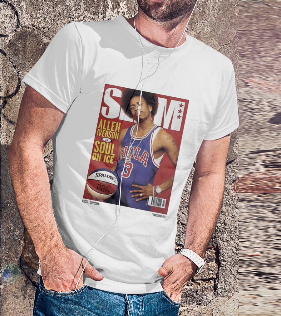 Allen Iverson Slam Cover Philadelphia 76ers Soul On Ice T-Shirt