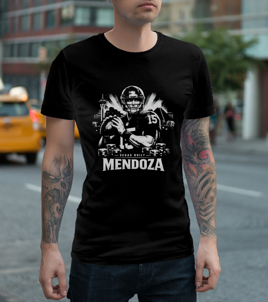 Vegas Built Mendoza City Skyline Fernando Mendoza 15 T-Shirt