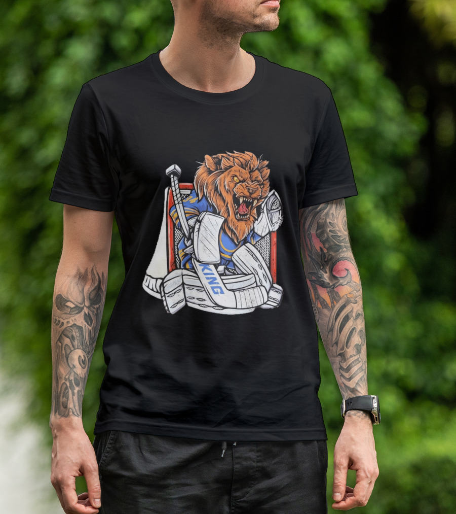 Lion Goalie King Buffalo Sabres Hockey T-Shirt