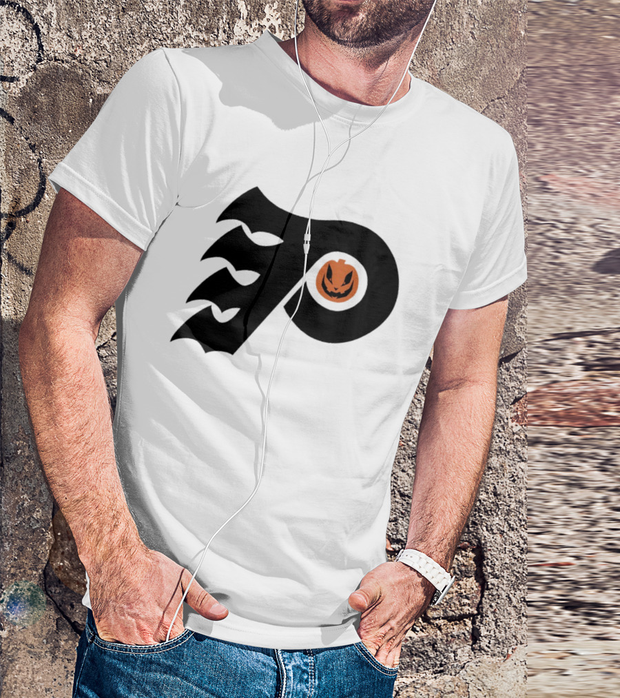 Philadelphia Flyers Pumpkin Face Halloween T-Shirt