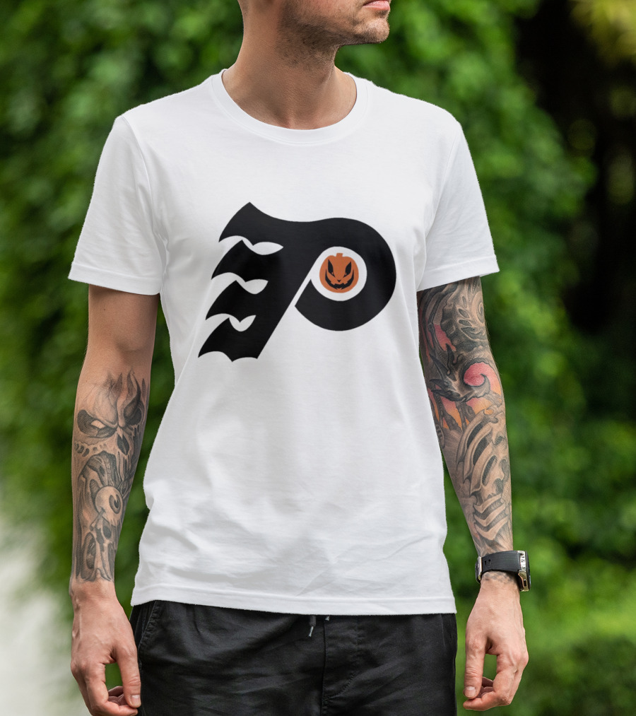 Philadelphia Flyers Pumpkin Face Halloween T-Shirt