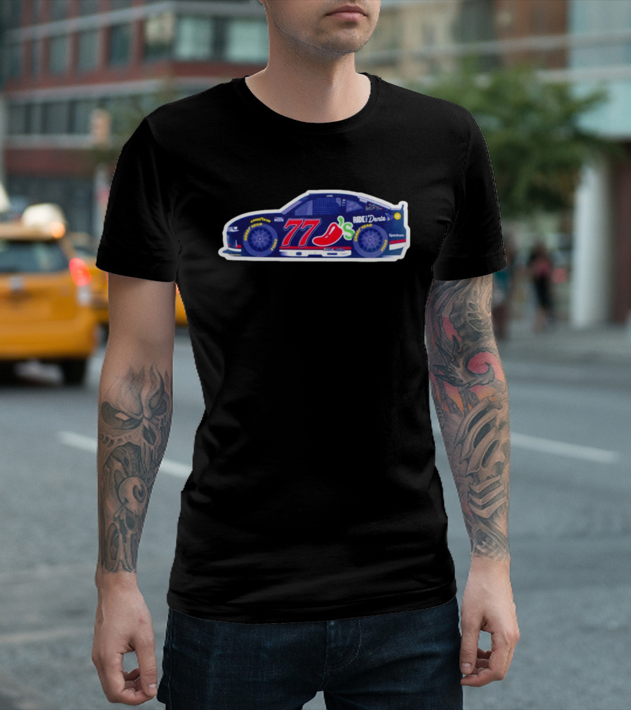 2026 Nascar Carson Hocevar 77 Chilis Ride The Dente Spectrum Racing Car T-Shirt