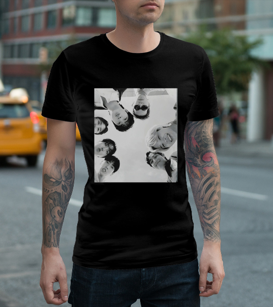 BTS Arirang World Tour Kpop 2026 Group Photo Black And White Aesthetic T-Shirt
