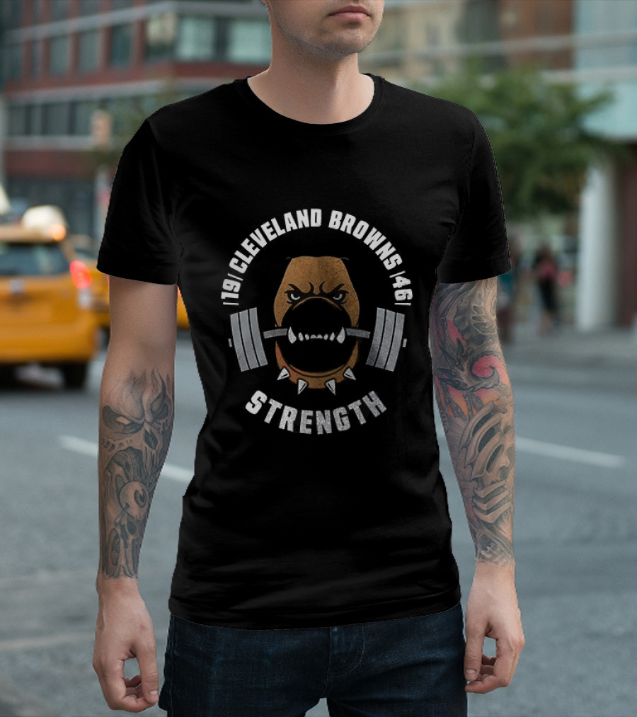 Cleveland Browns Strength Mascot Barbell 1946 T-Shirt