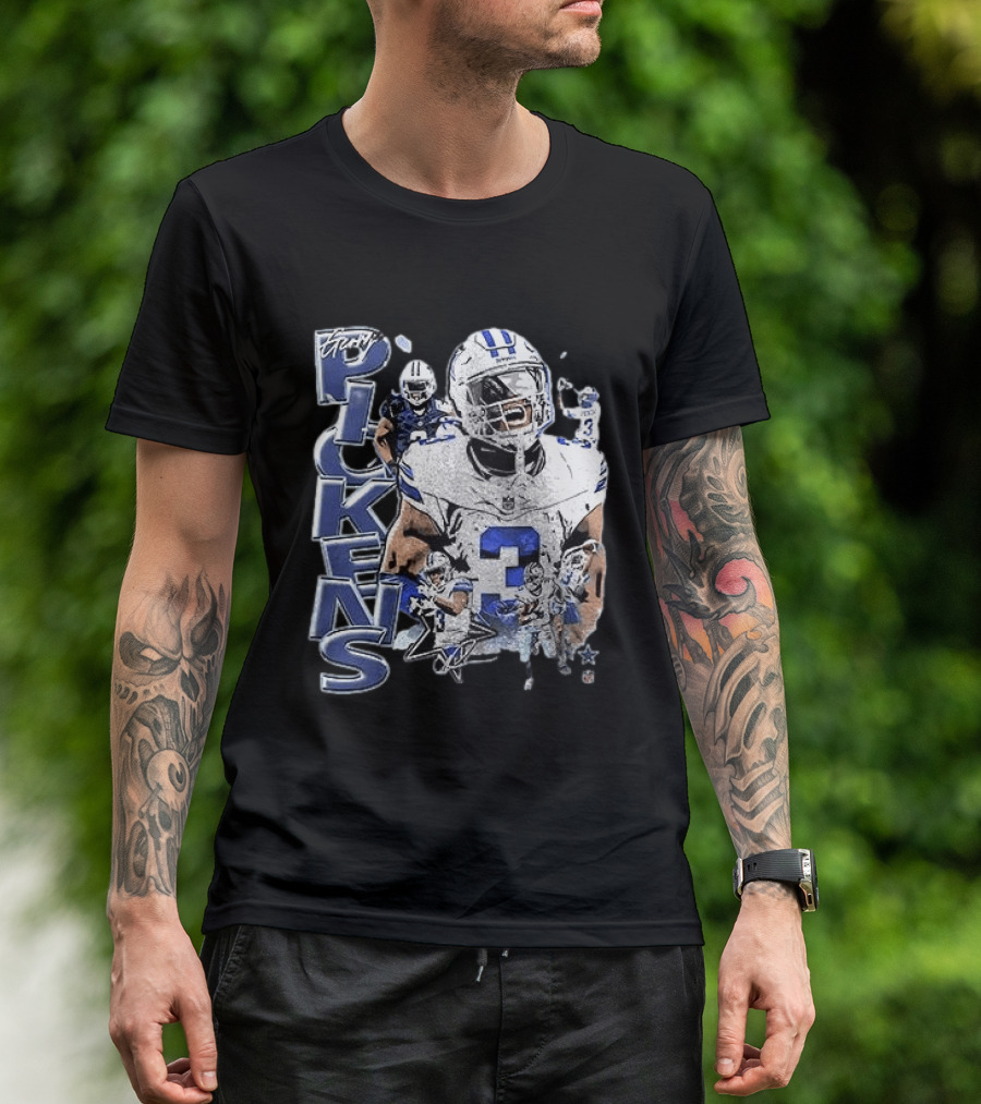 Dallas Cowboys George Pickens Player 3 Star Fans Collection T-Shirt