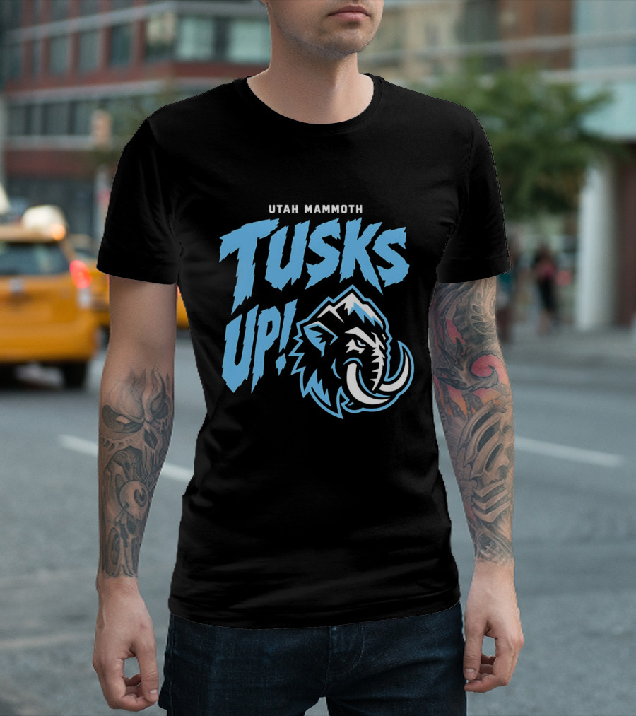 Utah Mammoth Tusks Up Fierce Mammoth Head T-Shirt
