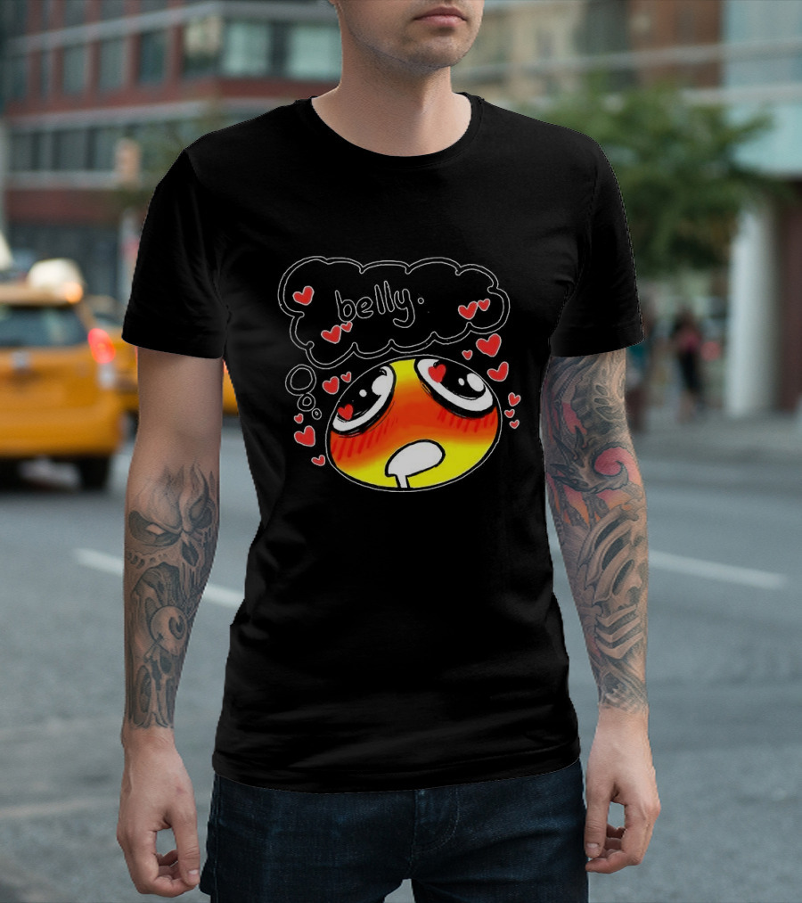 Belly Emoji Meme Cute Heart Love Doodle T-Shirt