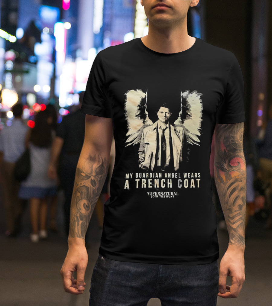 Castiel Guardian Angel Wears Trench Coat Supernatural Join The Hunt T-Shirt