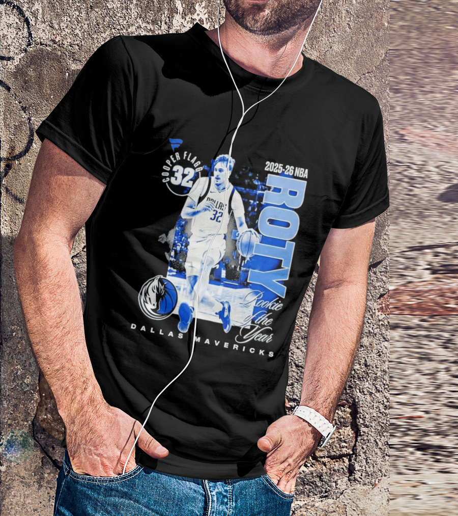 Cooper Flagg Dallas Mavericks 2025 26 NBA ROTY Rookie Of The Year 32 T-Shirt