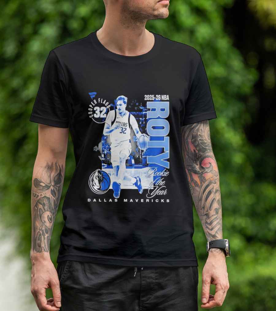 Cooper Flagg Dallas Mavericks 2025 26 NBA ROTY Rookie Of The Year 32 T-Shirt
