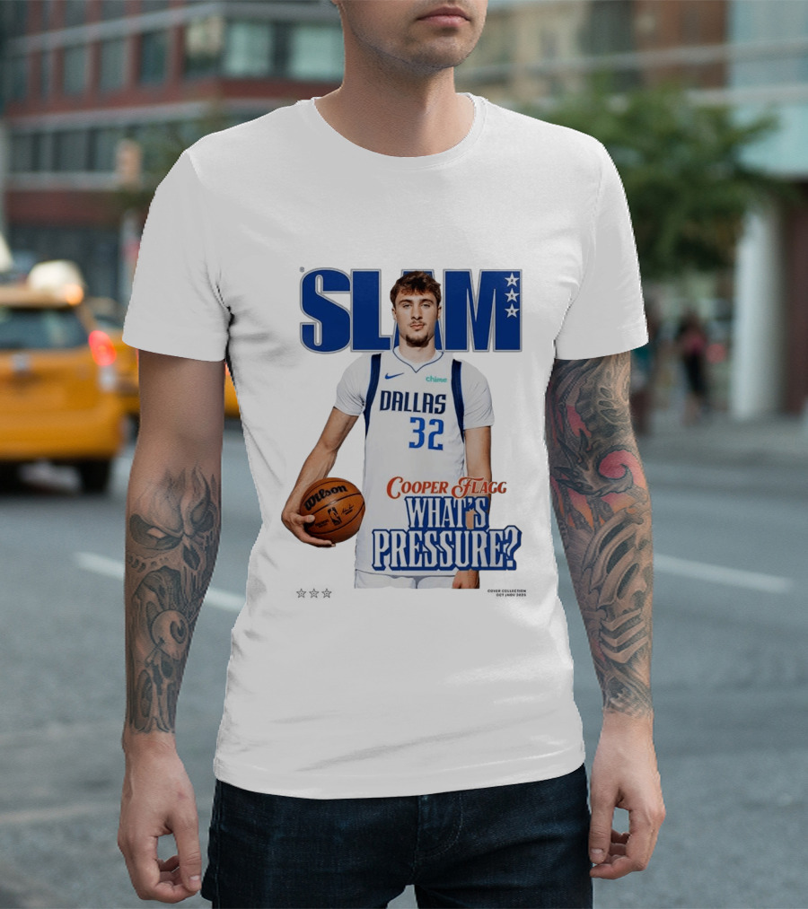 SLAM Cover Cooper Flagg Dallas 32 Rookie What's Pressure Basketball 2026 T-Shirt