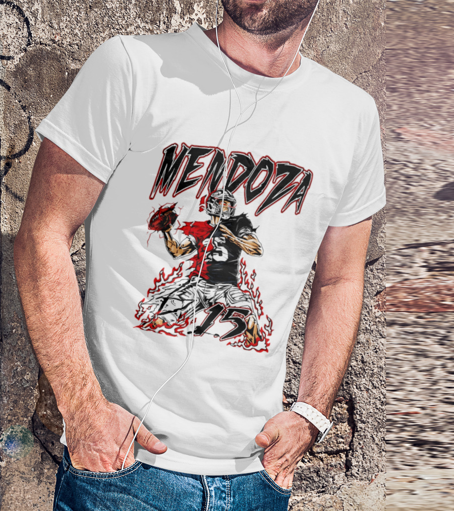 Fernando Mendoza Raiders 15 Hand Drawn Football Athlete T-Shirt