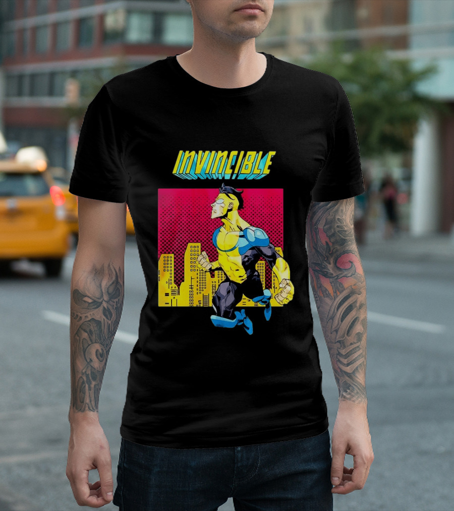 Invincible Comics Hero Skyline Pop T-Shirt