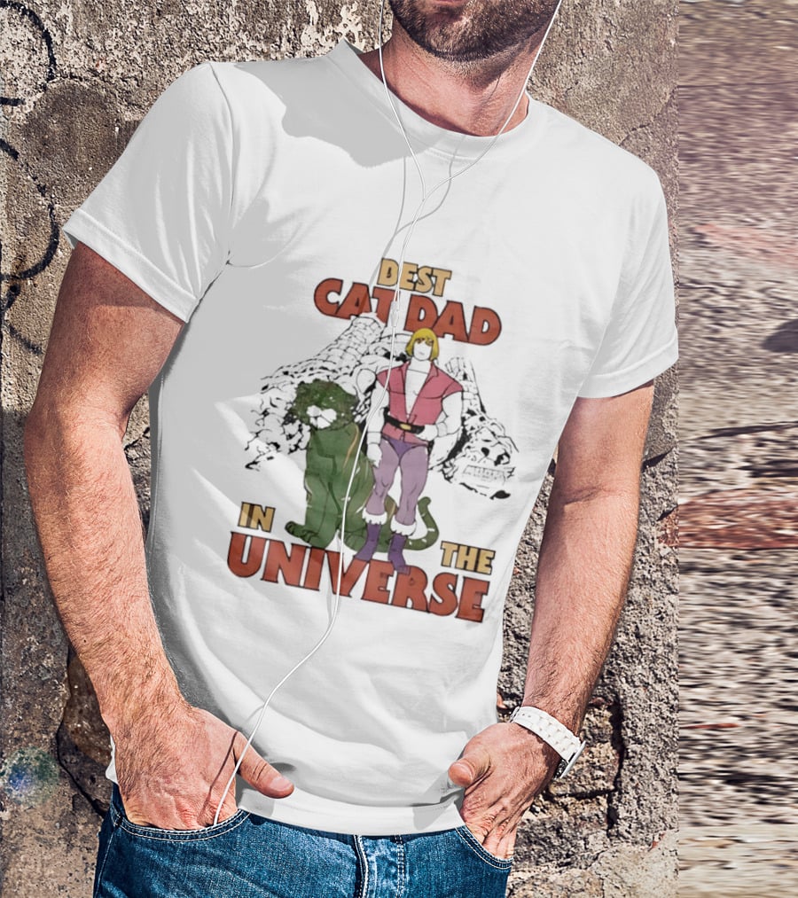 Masters Of The Universe Best Cat Dad In The Universe Heroic He Man And Battle Cat T-Shirt