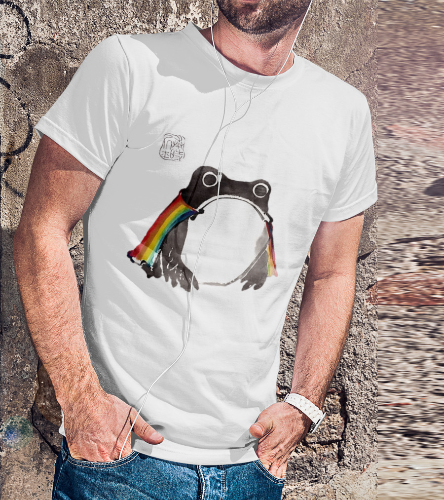 Pride Frog Rainbow Cloak Cheerful Vibe T-Shirt
